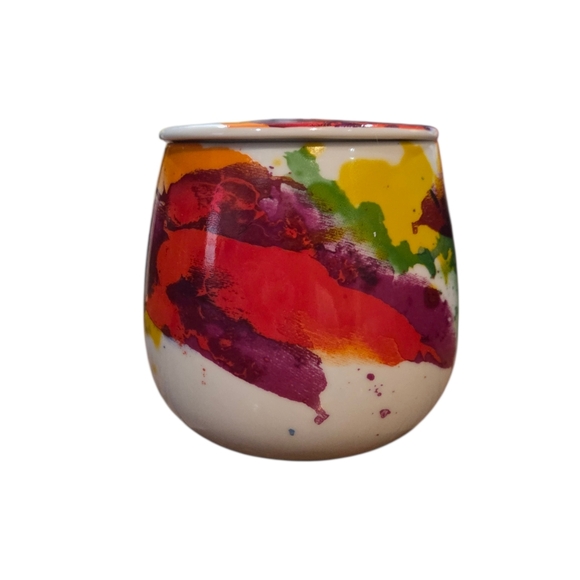 Konitz - Colorful Abstract Color Splash Ceramic Mug w/ Lid - No Tea Strainer - Picture 3 of 6